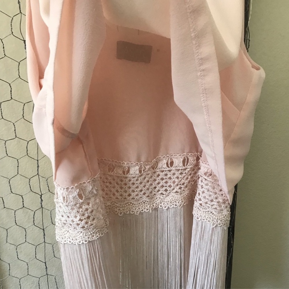 ASTR Pink/Blush Fringe Hem Crop Top Sz M - Picture 7 of 13